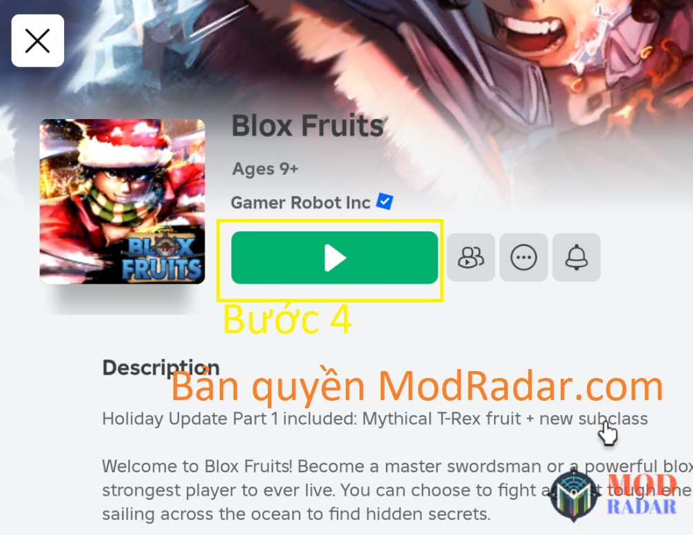 Khởi động game Blox Fruit