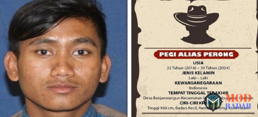 Foto tersangka di Berita penangkapan pegi