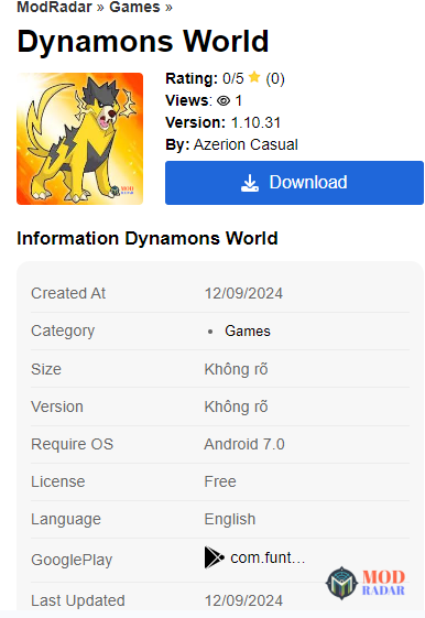 Download Dynamons World Mod Apk (Hack & Max Level) V1.10.31