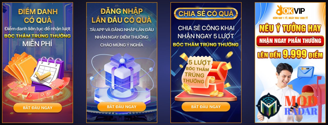 Các ưu đãi khuyến mãi của OkVip