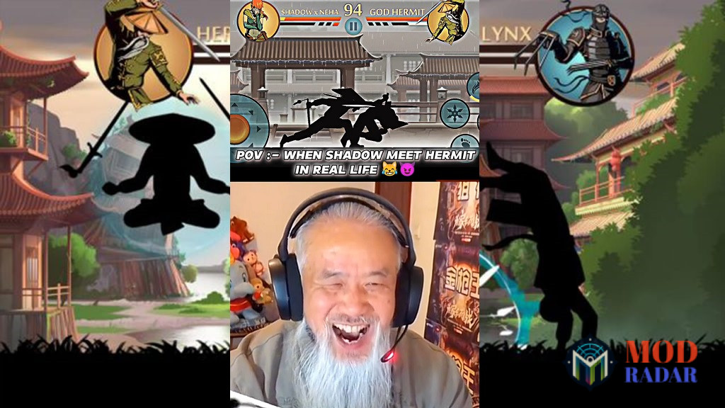 Kakek berusia 70 tahun bermain game Shadow Fight 2 dengan sangat hebat