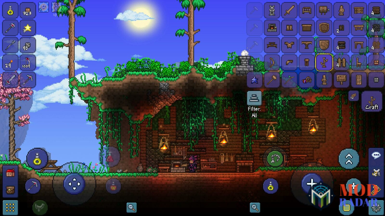 dao diện trong Terraria APK