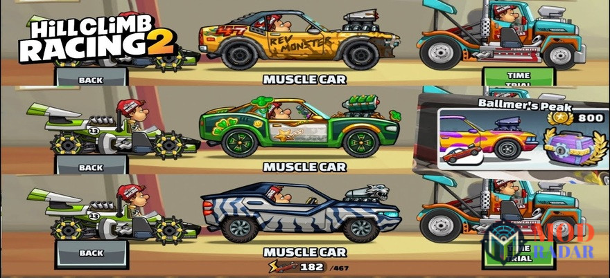 Koleksi mobil Hill Climb Racing 2 Mod APK