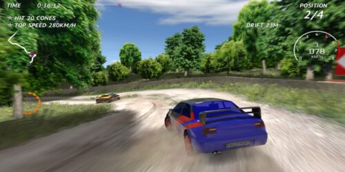 Rally Fury Mod APK drifting balapan di trek downhill