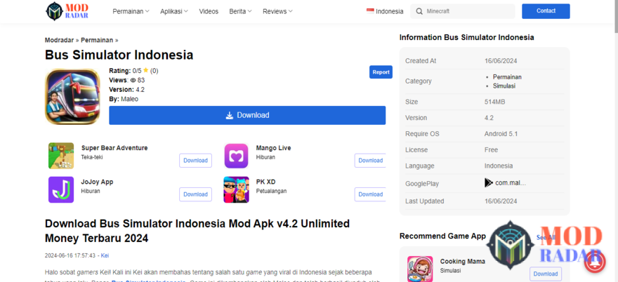file bus simulator indonesia di modradar