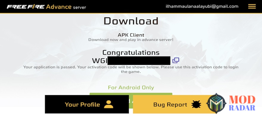 free fire advance server 2024