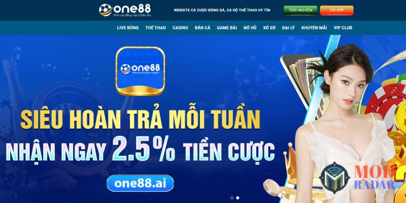 Siêu hoàn trả mỗi tuần 2.5% One88