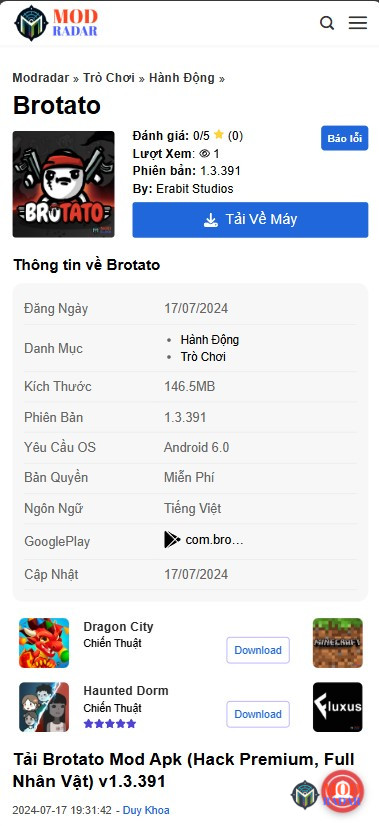 Bước 1 tải Brotato Mod Apk