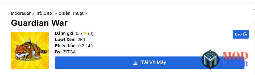 Bước 1 tải Guardian War Mod