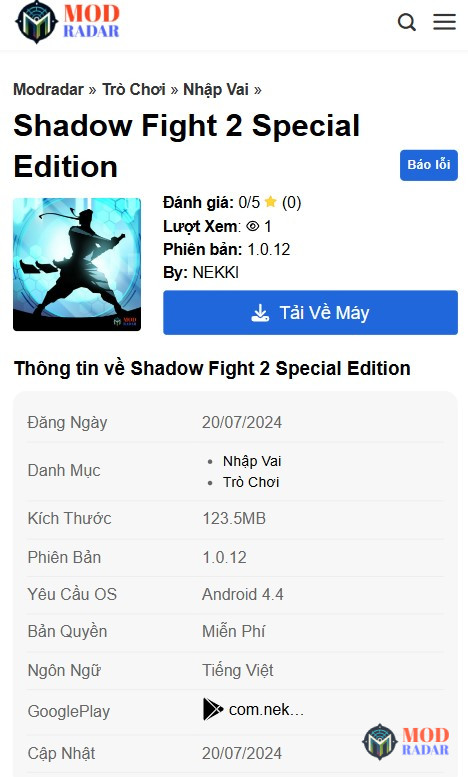 Bước 1 tải Shadow Fight 2 Special Edition Hack