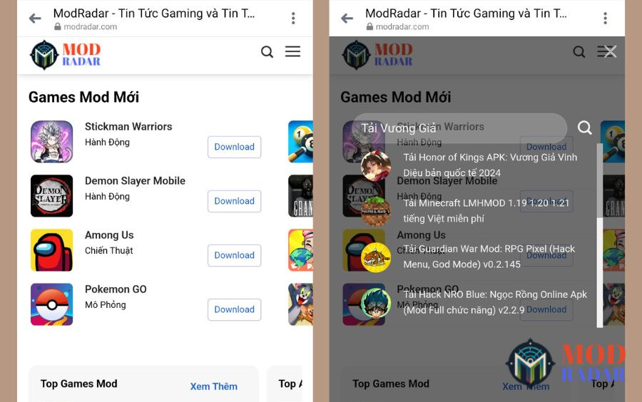 Tìm kiếm file APK Vương Giả Vinh Diệu bản quốc tế 2024