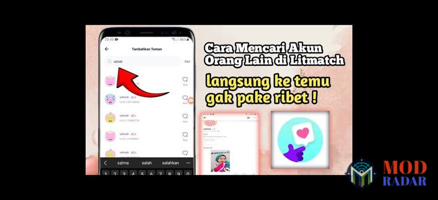 Cari akun orang dengan gampang di Litmatch Mod Apk