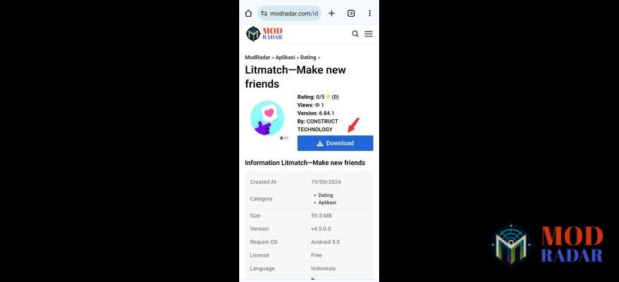 Klik link download Litmatch Mod Apk