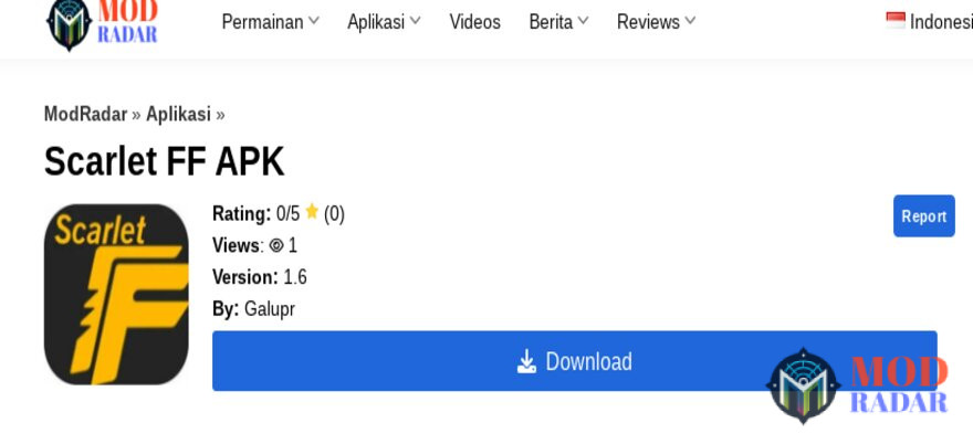 Halaman Download Scarlet FF APK