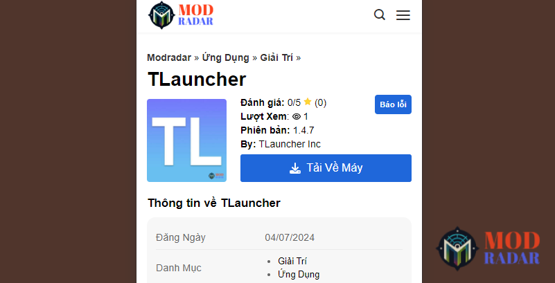 Tìm ứng dụng trên trang web 