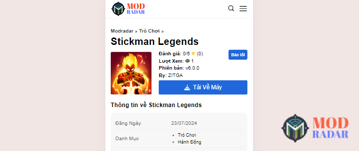 Hướng dẫn tải hack Stickman Legends đơn giản