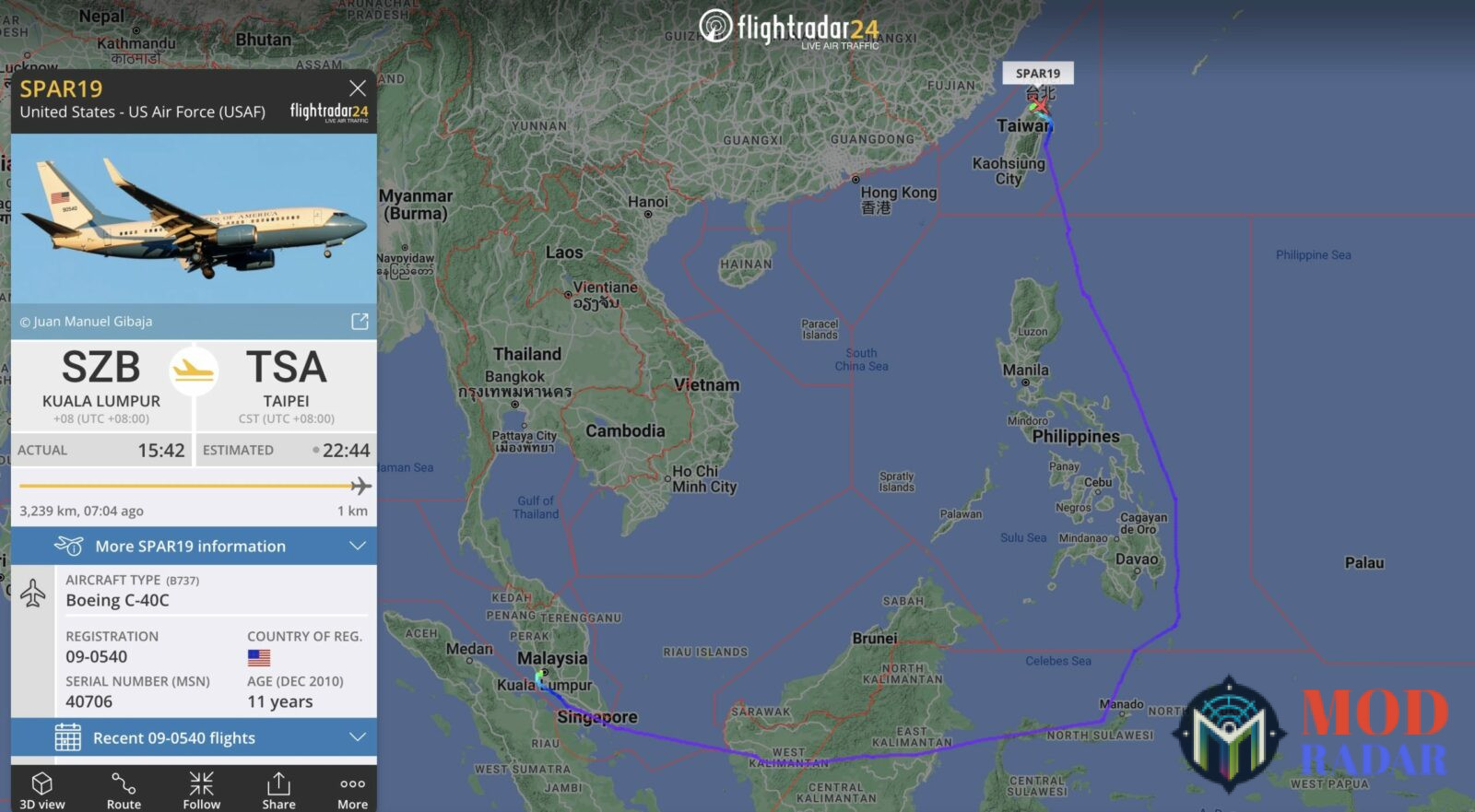 Theo dõi lộ trình chuyến bay đơn giản cùng Flightradar24 MOD