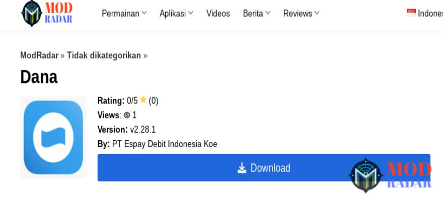 halaman modradar download Dana Mod Apk