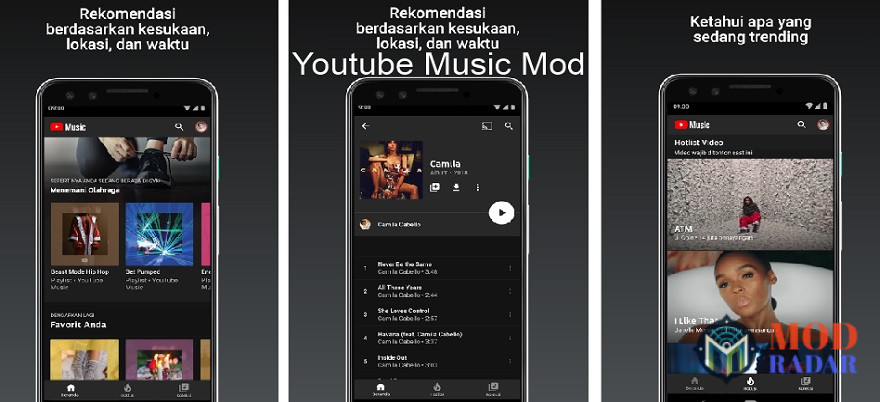 Dengerin rekomendasi lagu terbaik di Youtube Music Mod