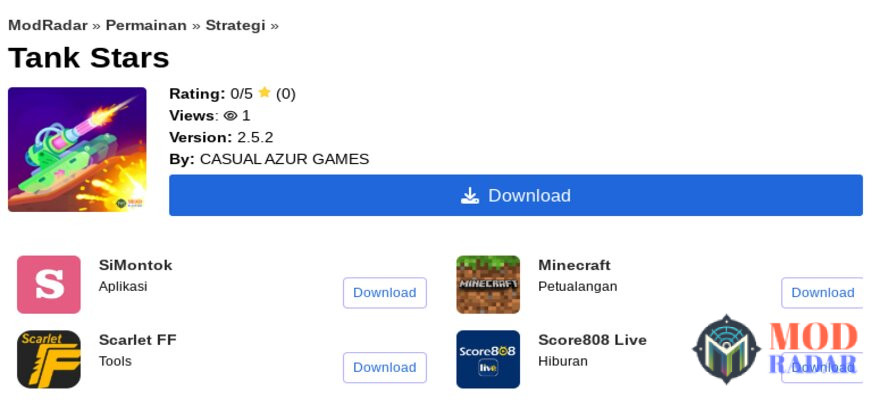 Klik download Tank Stars Mod Apk