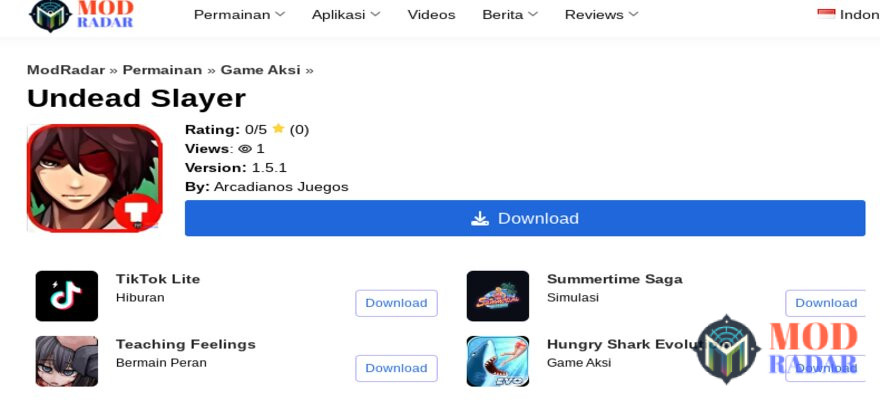 Klik download Undead Slayer Mod Apk