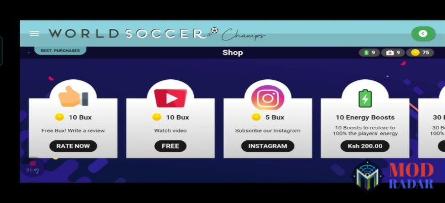 Keuntungan download World Soccer Champs Mod Apk