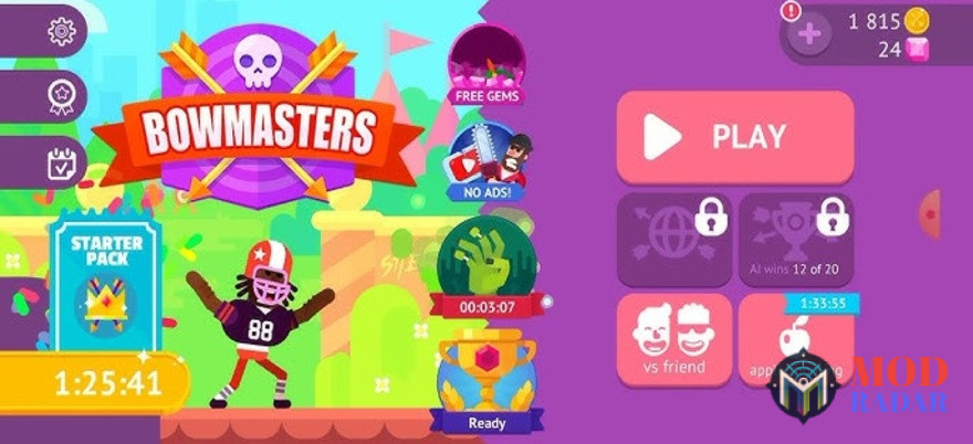 homepage bowmaster mod apk