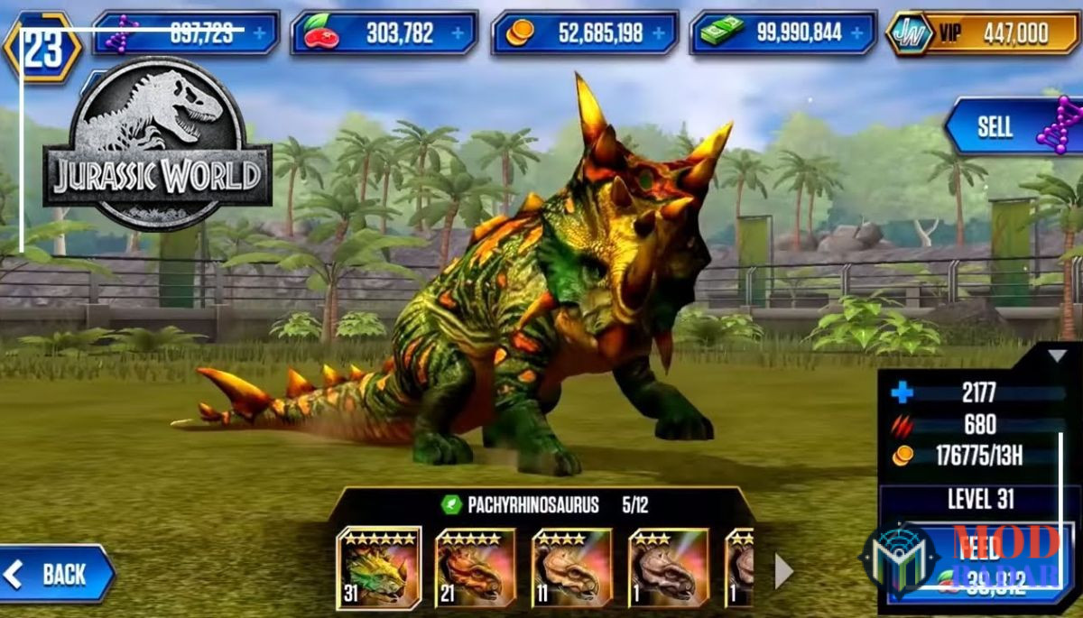 Jurassic World là game mô phỏng xây dựng công viên khủng long kỷ Jura