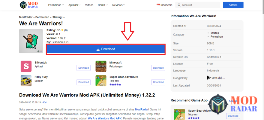 download we are warriors mod apk