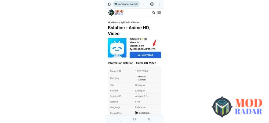 Klik download Bstation Mod Apk