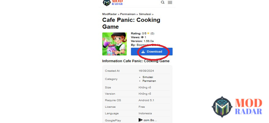 link download Cafe Panic Mod Apk