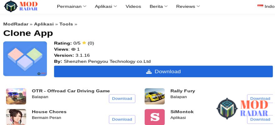 Klik download Clone App Mod