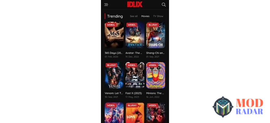 Film yang sedang tranding di  IDLIX Apk Mod