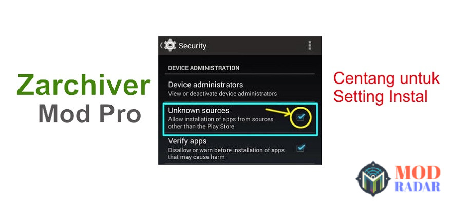 Lakukan setting sebelum memasang ZArchiver Apk di HP