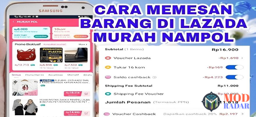 Cara pesan barang di Lazada Apk