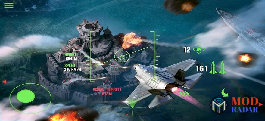 Persenjataan pesawat tempur yang lengkap di Modern Warplanes Mod Apk