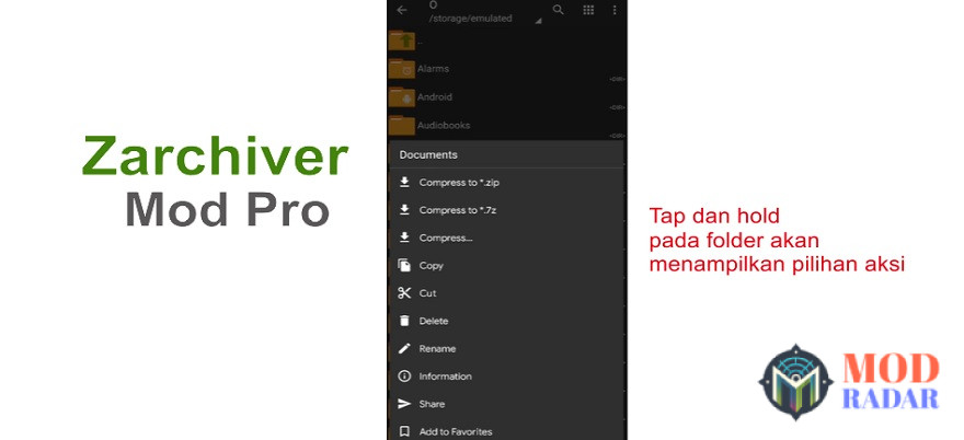 Mudah cara menggunakan ZArchiver Apk