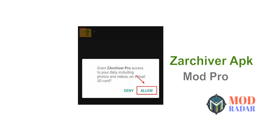 Tap allow saat pertama membuka ZArchiver Apk