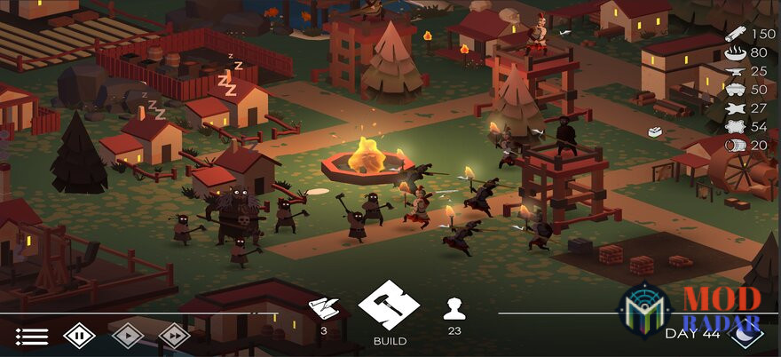 Berbagai serangan saat malam di The Bonfire 2 Mod Apk