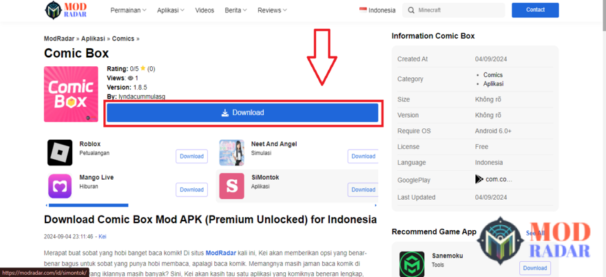 download comic box mod apk