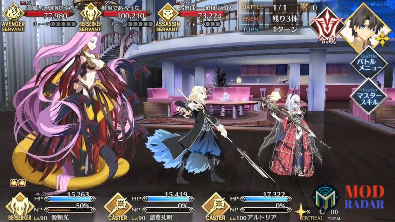 Trang bị cho Servant trong Fate Grand Order Apk