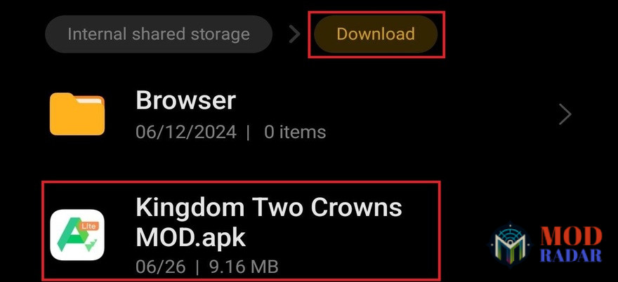 instal kingdom two crowns apk