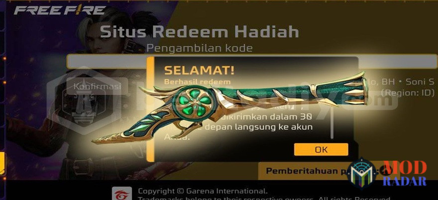 hadiah kode redeem ff sg2