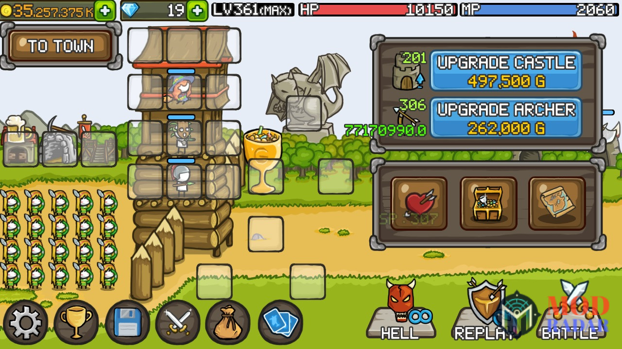 Nâng cấp tháp Grow Castle Hack