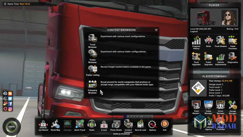 Nâng cấp xe trong Euro Truck Simulator 2