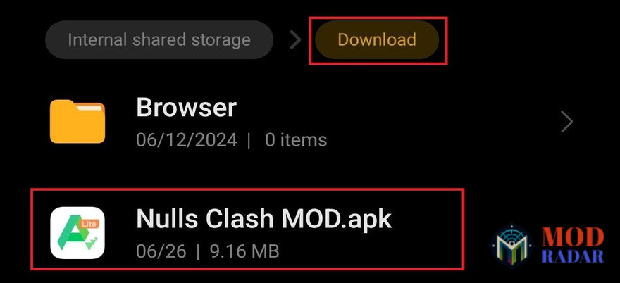 instal null's clash mod apk