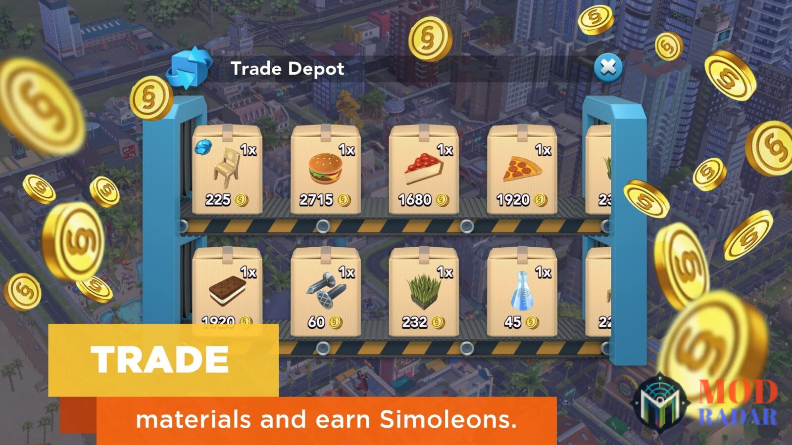 Tính năng Vô hạn tiền của SimCity BuildIt Mod APK