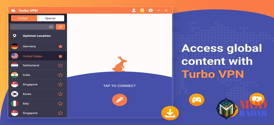 tampilan turbo vpn mod apk