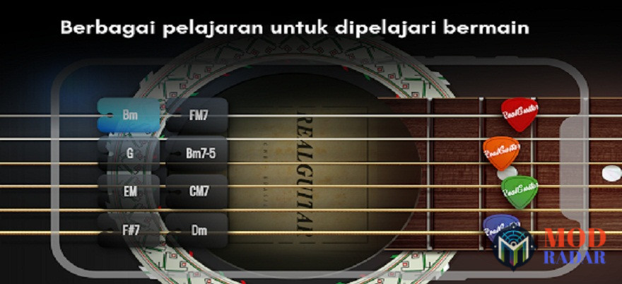 Belajar Gitar Melalui Penempatan Jari di Real Guitar Mod Apk