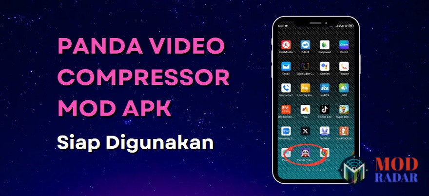 Bisa klik aplikasi Panda Video Compressor Mod untuk mulai memperkecil video